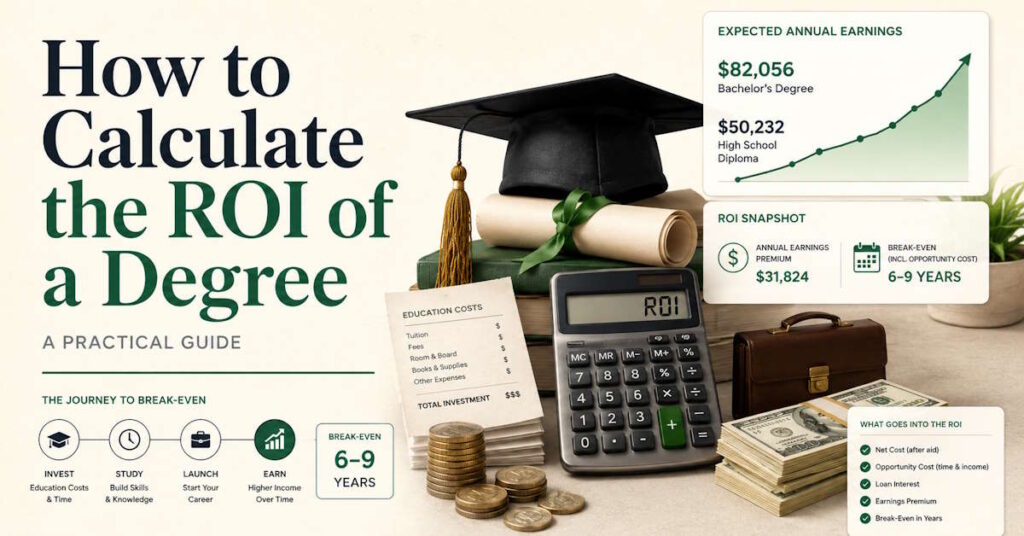 How to calculate the ROI of a degree, formula and worked example